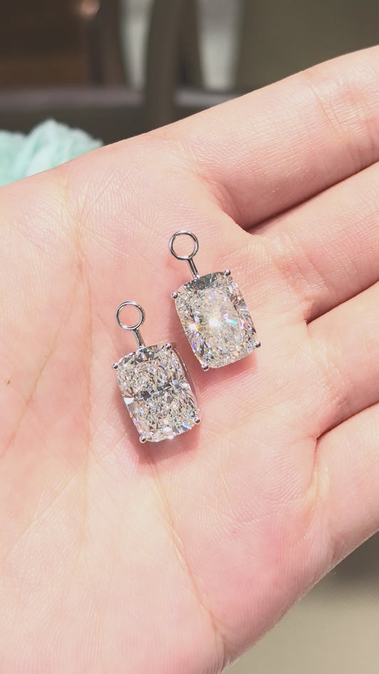 5-Carat Radiant Cut Earrings Pendant | Lab Diamond | Minimalist Design